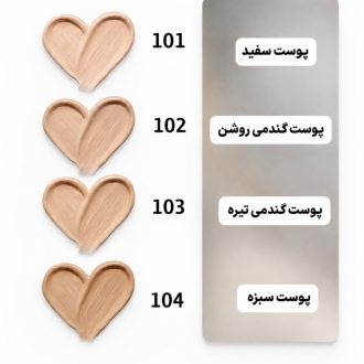رنگ بندی کرم پودر گابرینی شماره 101 تا 104