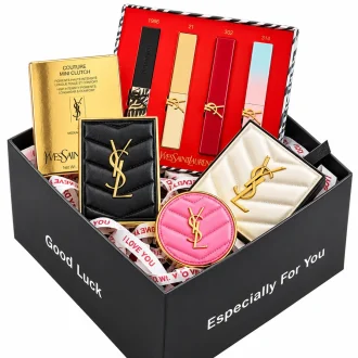 باکس هدیه YSL با رژ لب سایه هایلایتر و رژگونه
